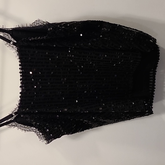 *2/$30 summer clearout* NWT s.S RW & Co black sequins tank top - Picture 4 of 7